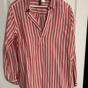H&M Red and White Summer Striped Tunic